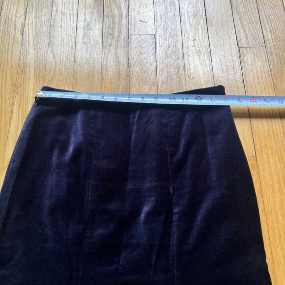 Boden Size 4R Navy Blue Velvet Knee Length Flared Hem Mermaid Pencil Skirt - Picture 8 of 9